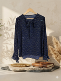Blusa de cuello de lazo